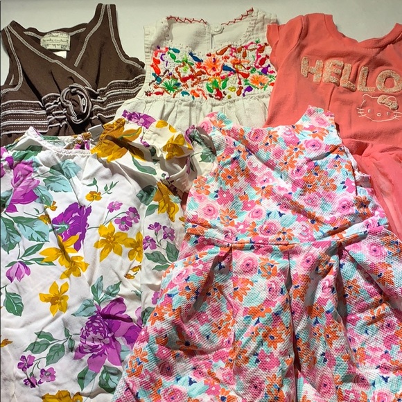 Other - Lot of 5 Toddler Dresses Hello Kitty Floral
